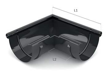 dimensions du coin extérieur de la gouttière