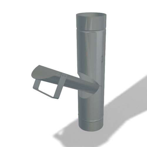 Clapet d'eau de pluie PREFA, Ø 80 mm, Gris clair P10 RAL 7005