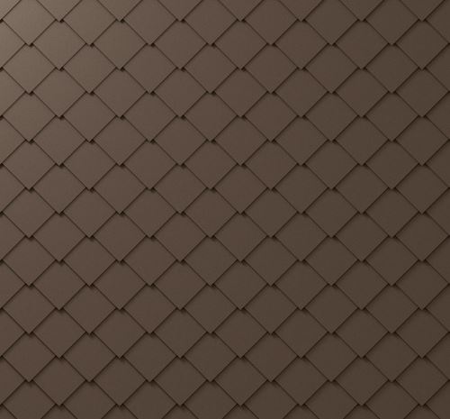 PREFA panneau de façade 29x29, finition stucco, Brun militaire - kaki P.10 / paquet 1 m2