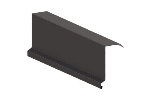 Bandeau de rive supérieur RŠ 333, Acier galvanisé laqué, Marron foncé RAL 8019