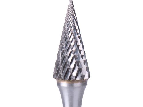 EXTOL INDUSTRIAL fraise carbure, cône-pyramide, ø12x25mm/queue 6mm, taille moyenne (double-cut) 8703795