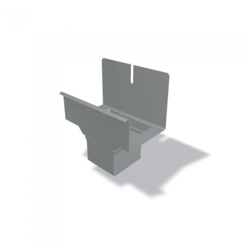 PREFA gouttière d’angle en aluminium, largeur 120/100x100 mm pour descente carrée, Gris clair P10 RAL 7005