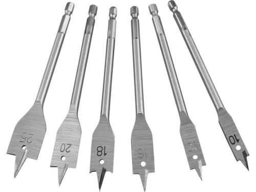 EXTOL Forets plats à bois, set 6pcs, diamètre 10-25 x 150 mm 1170