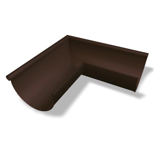 PREFA angle extérieur de gouttière 90° en aluminium Ø 150 mm, Noisette P10 RAL 8019