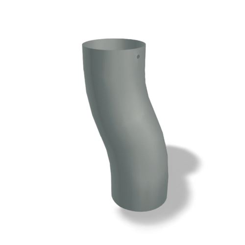 Coudé de plinthe PREFA en aluminium Ø 80 mm, Gris clair P10 RAL 7005