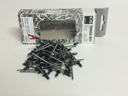 KJG - Rivet galvanisé 3,2x8 mm éclatable laqué, Noir