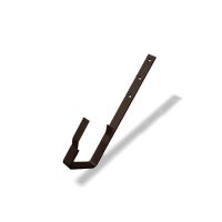 PREFA crochet droit de gouttière en aluminium, carré, largeur 86 mm, Noisette P10 RAL 8019