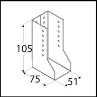 SDSWBZ 10 Étrier de poutre C 51x105x75x2,0 Peinture en poudre / paquet de 1 pc