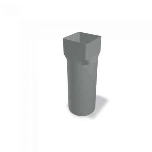 Embout rectangulaire PREFA 100x100, pour tuyau circulaire 110, Gris clair P10 RAL 7005