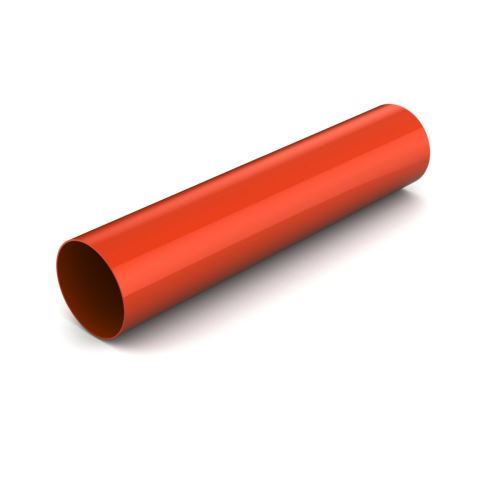 BRYZA Gouttière en plastique sans col Ø 63 mm, longueur 3M, Rouge brique RAL 8004
