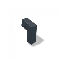 PREFA Coude rectangulaire en aluminium 72° court 80 x 80 mm, Anthracite P10 RAL 7016