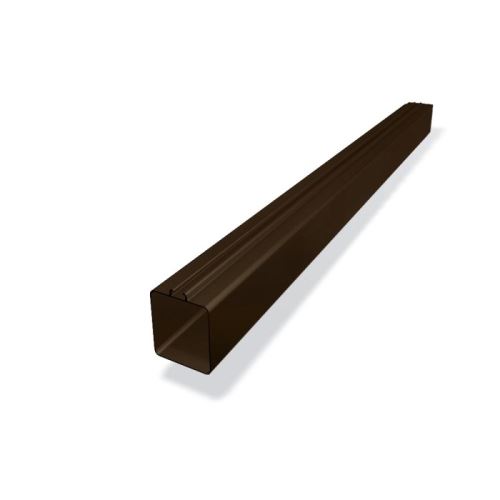 Descente carrée en aluminium PREFA 100 x 100 mm, longueur 1,5M, noisette P10 RAL 8019