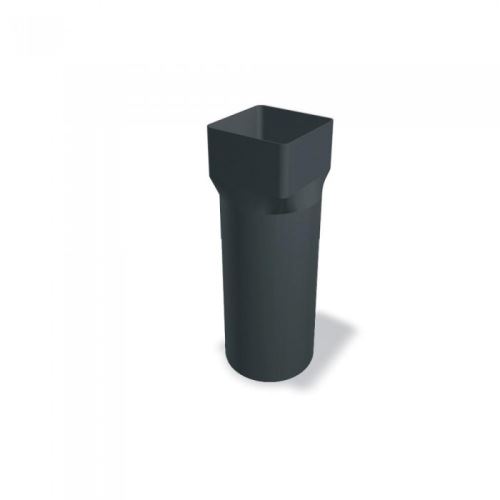Raccord carré PREFA 100x100 vers évacuation ronde 110, Anthracite P10 RAL 7016