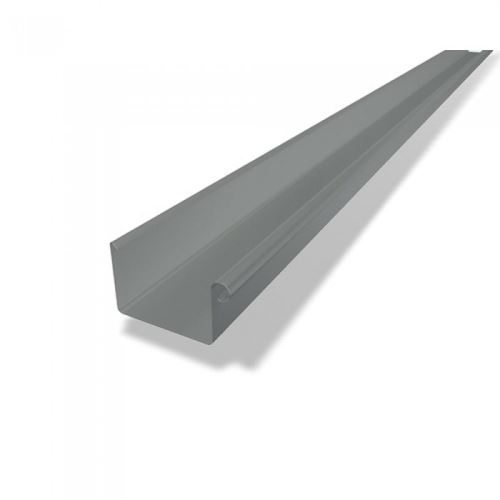 PREFA gouttière, chenal carré en aluminium, largeur 86 mm, longueur 3M, Gris clair P10 RAL 7005