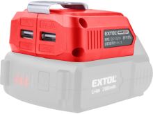 EXTOL PREMIUM chargeur batterie pour appareils USB, avec lumière, SHARE20V, sans batterie, 5V/2A 8891896