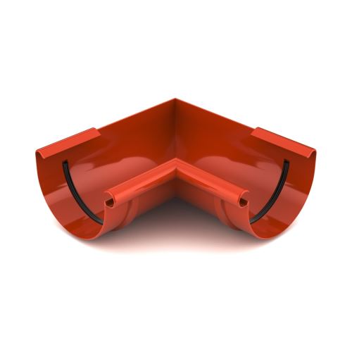 BRYZA Angle de gouttière intérieur en plastique Ø 125 mm, Rouge brique RAL 8004