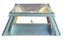 Châssis de toit avec polycarbonate, 600 x 600, zinc-titane