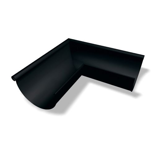 Angle extérieur de gouttière PREFA 90° en aluminium Ø 150 mm, Noir P10 RAL 9005
