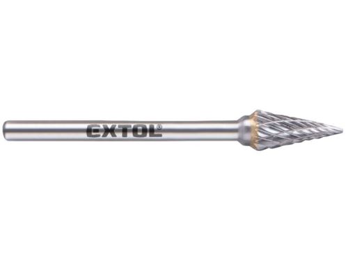 EXTOL fraise carbure, conique-pyramide, ⌀6 x 13 mm, queue ⌀3 mm, coupe moyenne (double-cut) 8703893