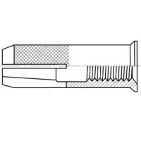 Cheville à frapper à collerette H M12/16x50 mm - moletée, ZB - Paquet de 50 pcs
